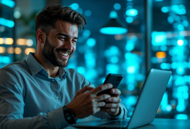 Homem Segurando celular